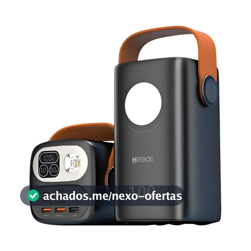 Power Bank Hrebos 60.000mah 100w Pb-997 Para - Starlink Mini Preto