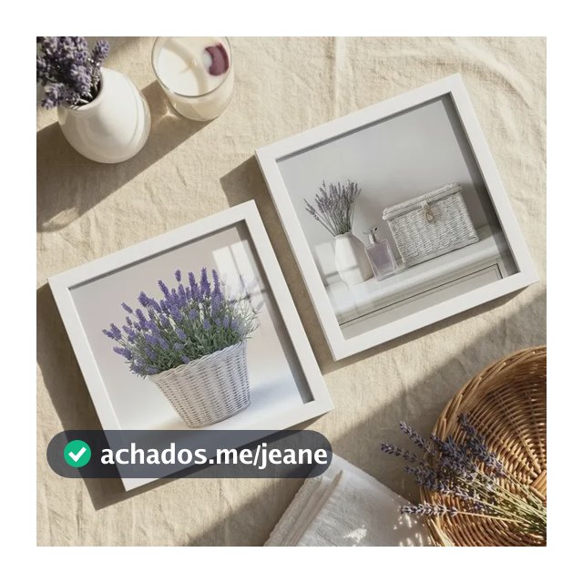 Kit 2 Quadros Decorativos Banheiro, Toalete, Lavabo, Lavanda