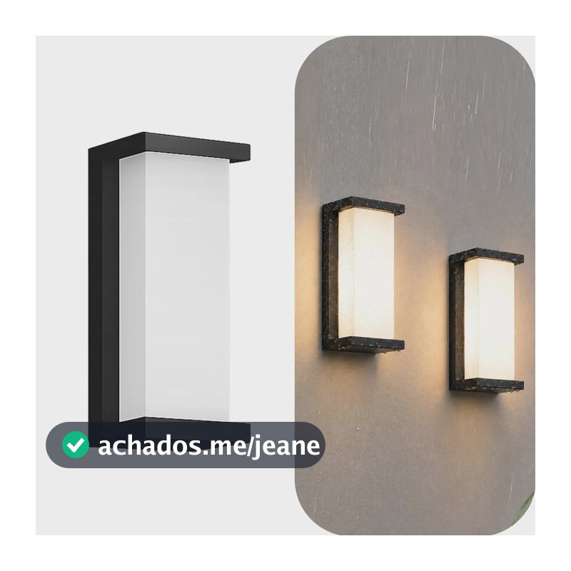 Arandela LED Vertical de Parede 24W, Luminária Moderna com Luz Quente 3000K Preta IP65 para Jardim e Fachada