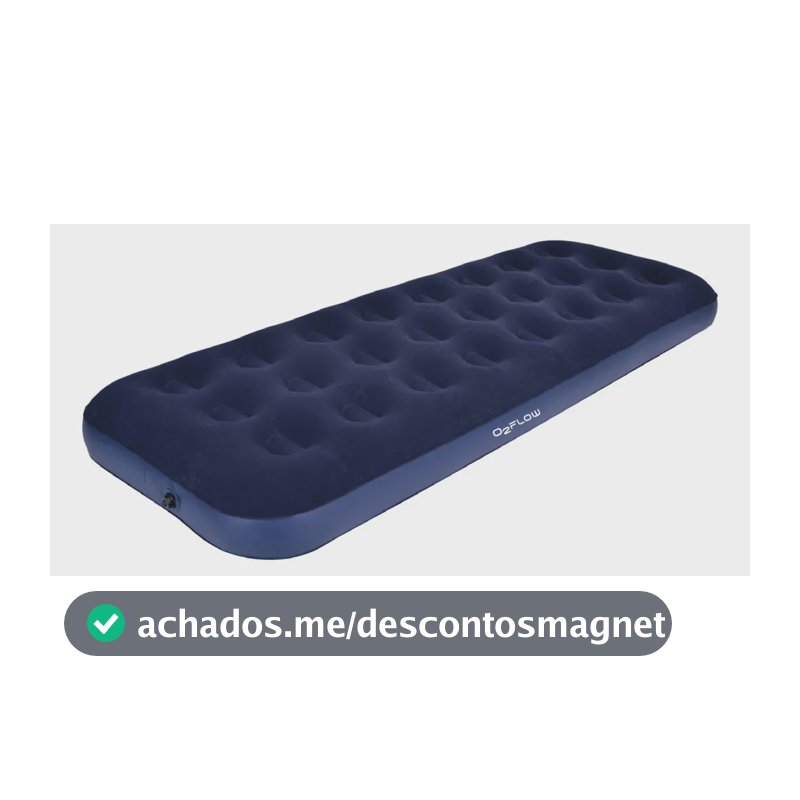 Colchão Inflável Solteiro Multiuso Aveludado O2Flow Azul