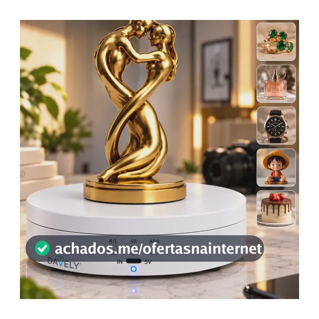 Suporte Giratório Branco 360° Fotografia E Exposição 1.4kg Base Para Fotografia Ou Exposição Joias Produtos Esculturas Doces E Bolos Giratório Com 3 Níveis De Velocidade Marca Davely