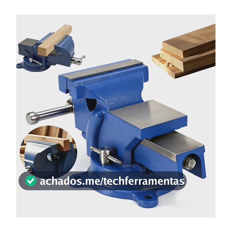 Torno Morsa De Bancada Rotativa Com Mordente Fixo 125mm N°5 Azul