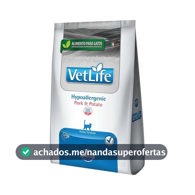 Ração Farmina Vet Life Gato Hypoallergenic Adulto Porco Batata 2kg