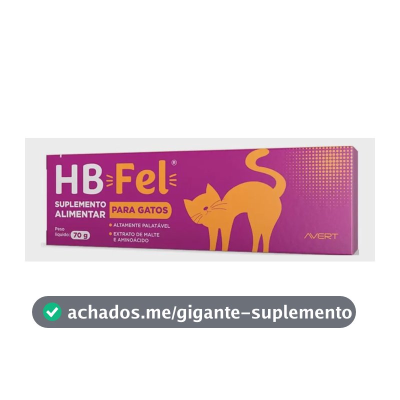 Suplemento Alimentar para Gatos HB Fel Extrato de Malte 70g Avert