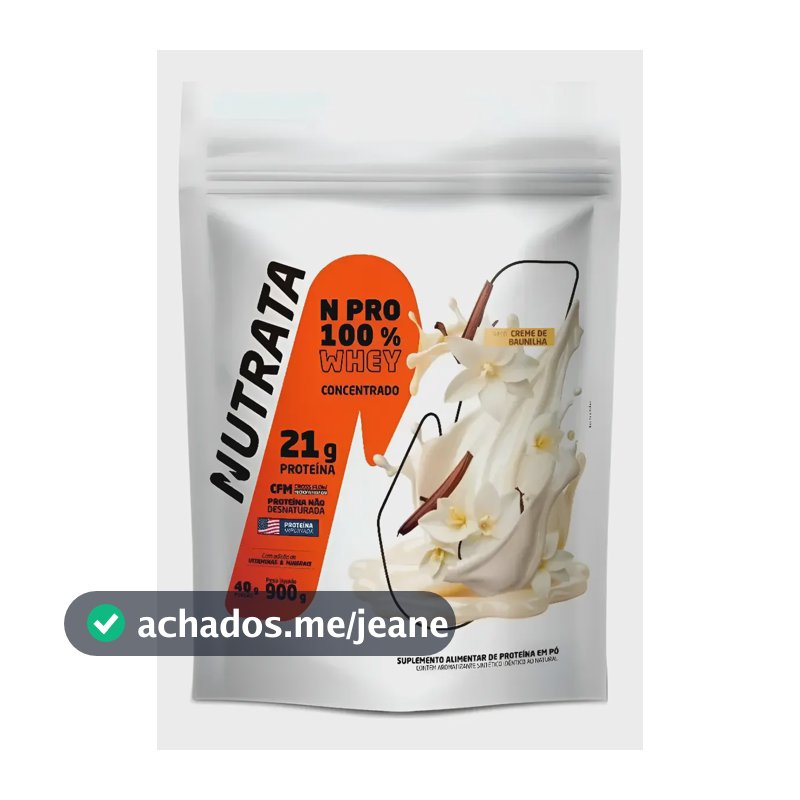Whey Npro 100% Concentrado Baunilha Nutrata 900g Baunilha