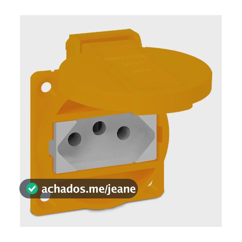 Tomada Industrial Embutir 10/20A 2P+T Amarela IP44