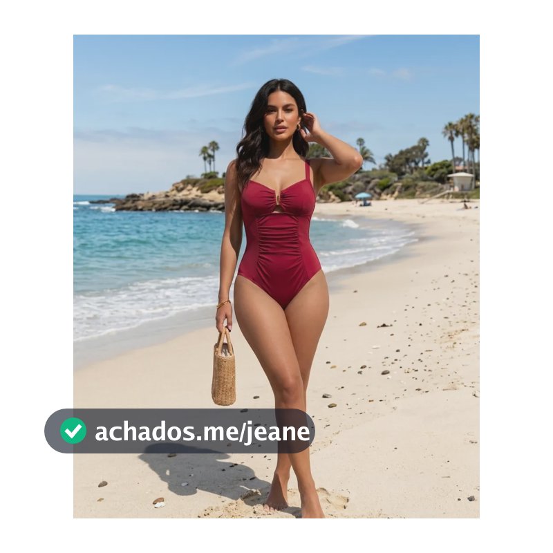 Maiô Disfarça Barriga Modelador Fivela Em V E Bojo Removível Vermelho P 36