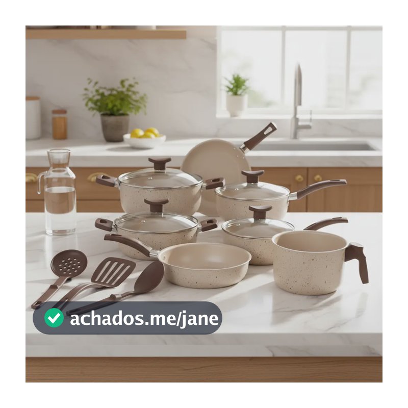 Jogo de Panelas Antiaderente Multi Alumínio com 10 Peças