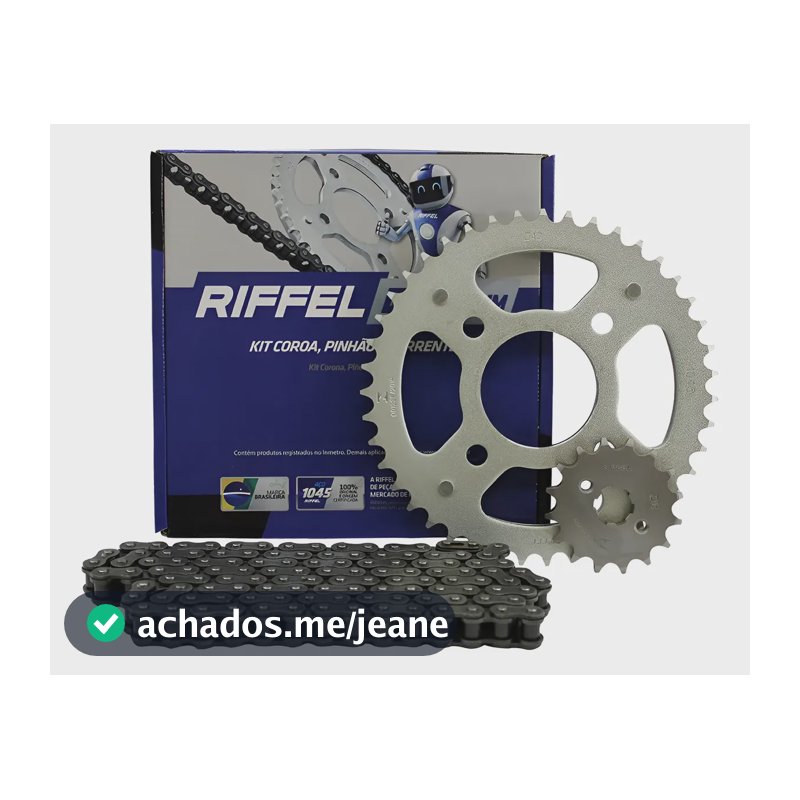 Kit Relação Cg 150 Cg 160 Titan Fan 2004 Até 2015 Riffel Cinza