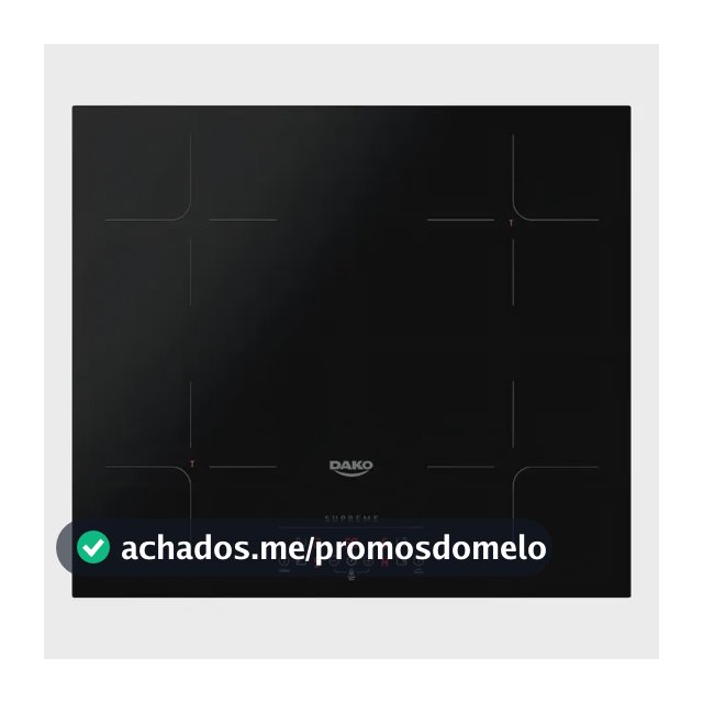 Cooktop de Indução 4 Bocas Dako Supreme Preto com Trava de Segurança