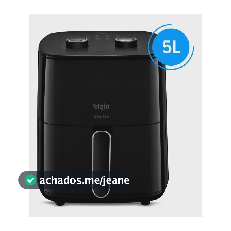 Fritadeira Elétrica Air Fryer Elgin Cinq Fry 5L Preta para Cozinha