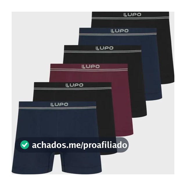 Kit 6 Cuecas Boxer Lupo Sem Costura Box Microfibra Original