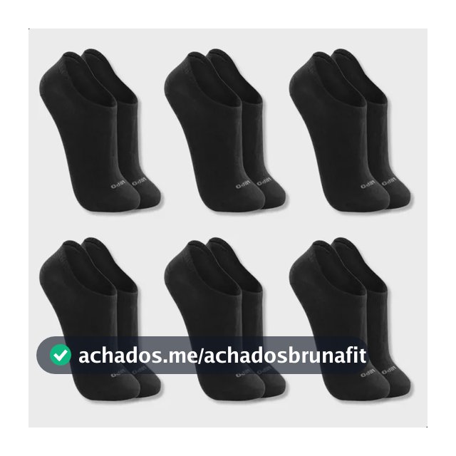 Kit 6 Pares Meias Soquete Invisível Lupo Algodão Unissex