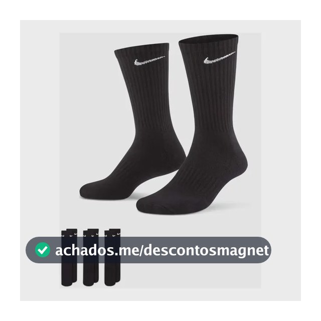 Meia Nike Everyday Cushion Crew (3 Pares)