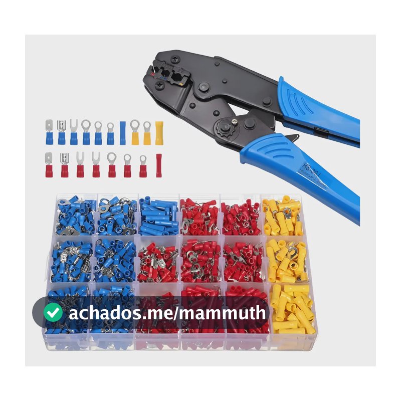 1300pçs Macho E Fêmea Isolados Terminais Crimpar Alicate Kit