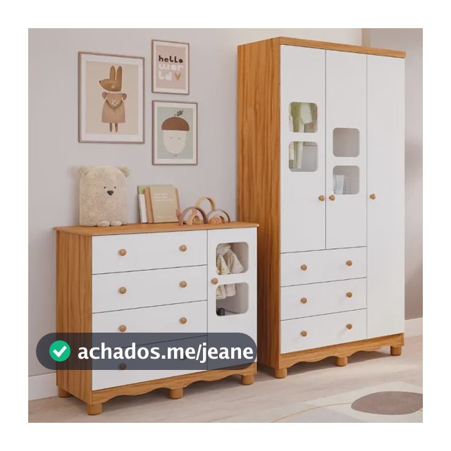 Quarto Infantil Uli Guarda Roupa E Cômoda Branco