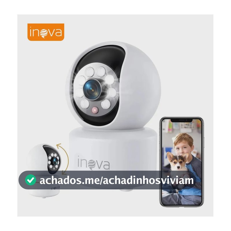 Câmera de Segurança Interna Full HD 1080p, Wi-Fi, Visão Noturna e Áudio Bidirecional