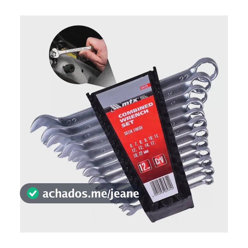 Jogo De Chave Combinada Cromo Vanadio - 6 À 22mm 12 Peças