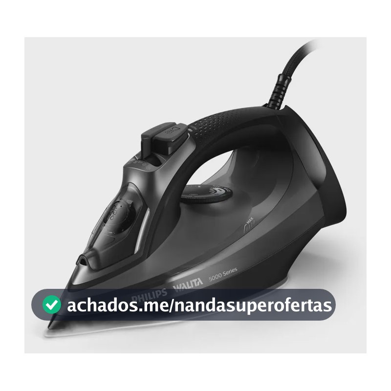 Ferro de Passar Roupas A Vapor Philips Walita Dst5040 Série 5000 1470W Preto