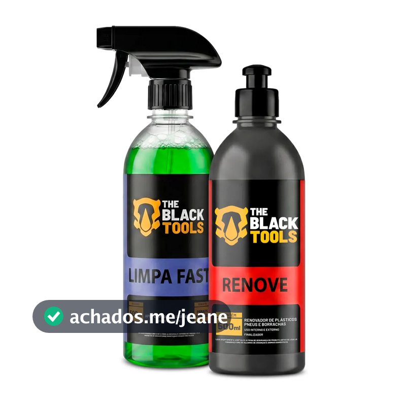 Kit Lavagem Shampoo Produtos Limpeza Plásticos Interna Automotiva Limpa Fast Renove Lavar Carro Rapido The Black Tools
