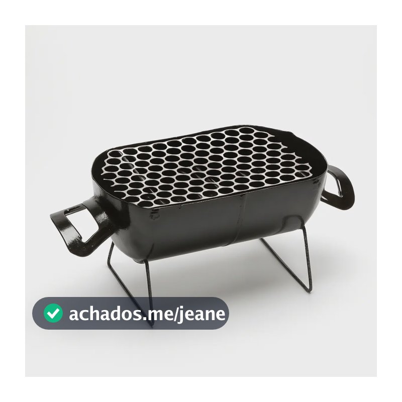 Churrasqueira Móvel A Carvão Portátil para Família, em Aço Inox com Grelha de 22 cm