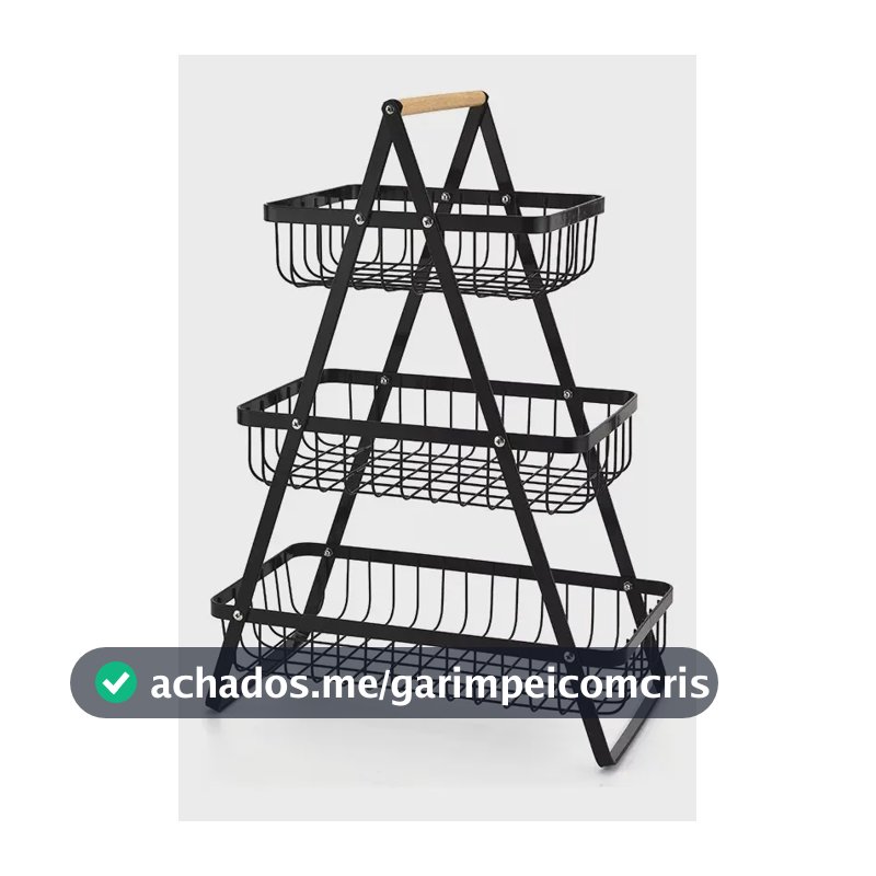 Fruteira De Mesa 3 Andares Cesto De Frutas Legumes Multiuso