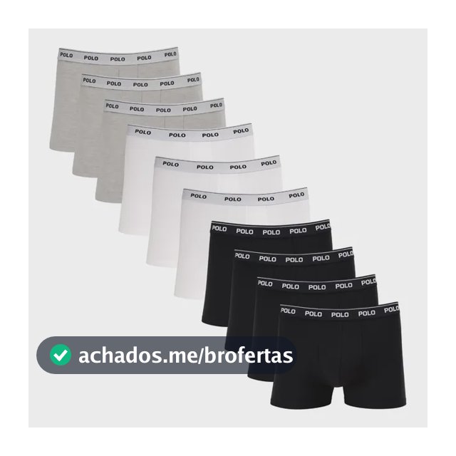 Kit 10 Cuecas Algodão Premium Polo Star Cotton Boxer Urban