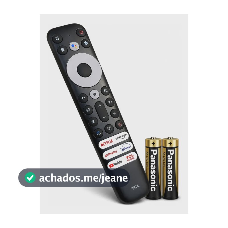 Controle Remoto Tv Tcl Smart 4k Comando Voz C/ Pilhas Rc902v Preto
