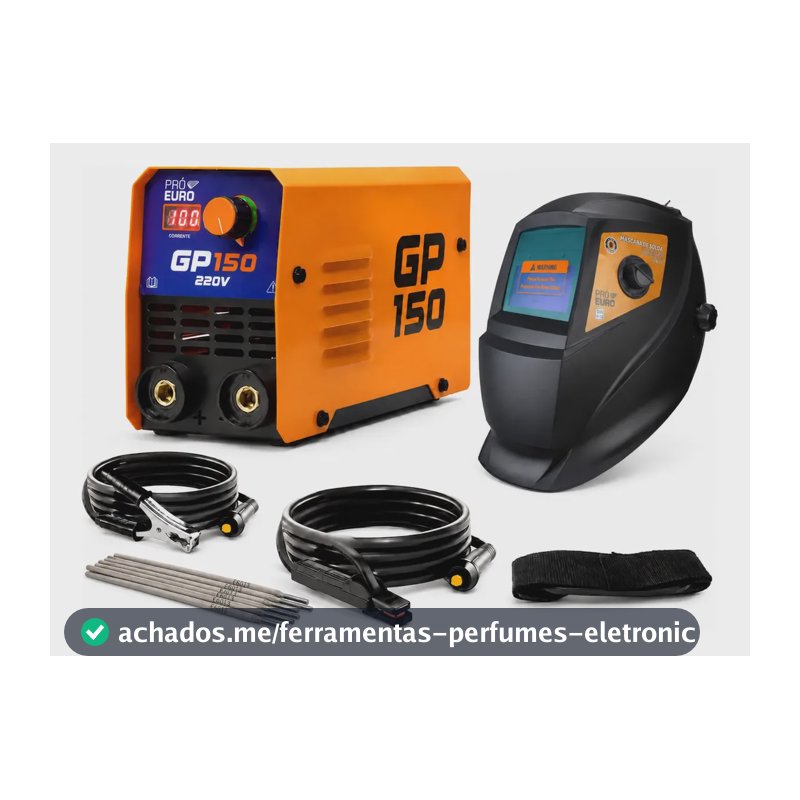 Kit Inversora De Solda Gp-150 + Máscara Pró Euro Amarelo