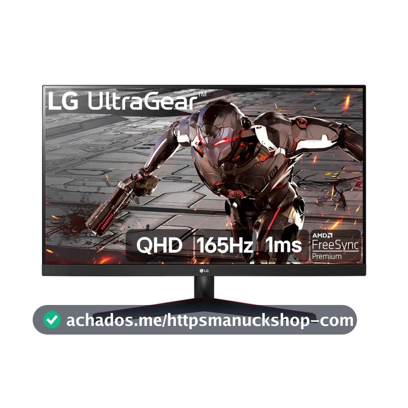 LG UltraGear Monitor Gamer 32"- VA 165Hz 1ms (MBR) QHD 2K (2560x1440) HDR10 AMD FreeSync, Preto - 32GN600