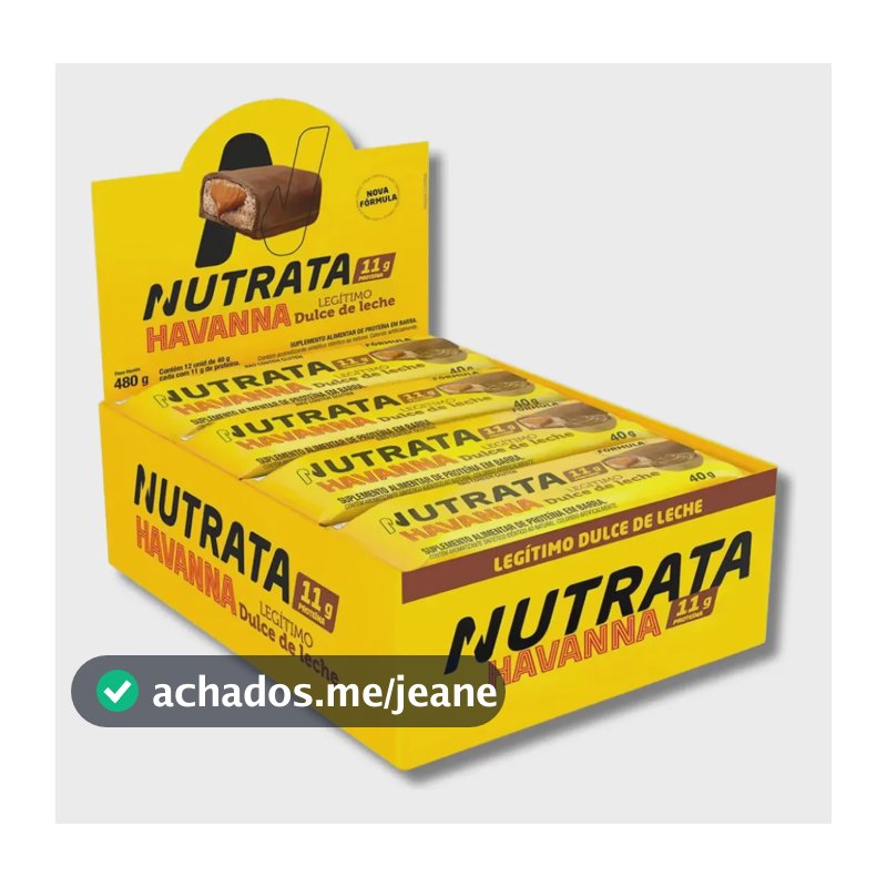 Caixa 12un Grego Bar Havanna 40g - Barra De Proteína Nutrata Doce De Leite