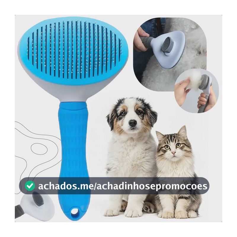 Escova Removedora De Pelos Pet Magica Gato Cao Automatica Rasqueadeira Cor Azul Homeroarte