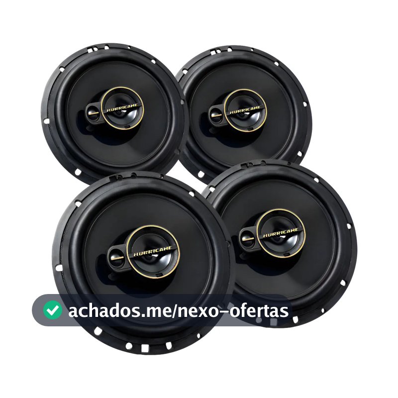 Kit Alto Falante Hurricane Triaxial Aurum A6t 6 Pol 240w 4un Preto