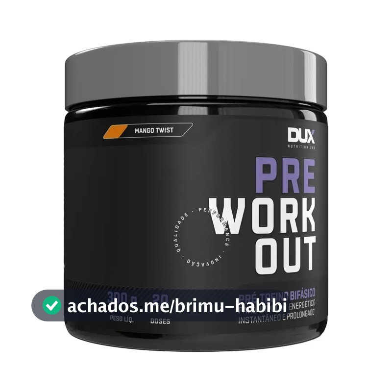 Pré Treino - Nova Formula - Pre Workout - Dux Nutrition 300g Sabor Mango Twist