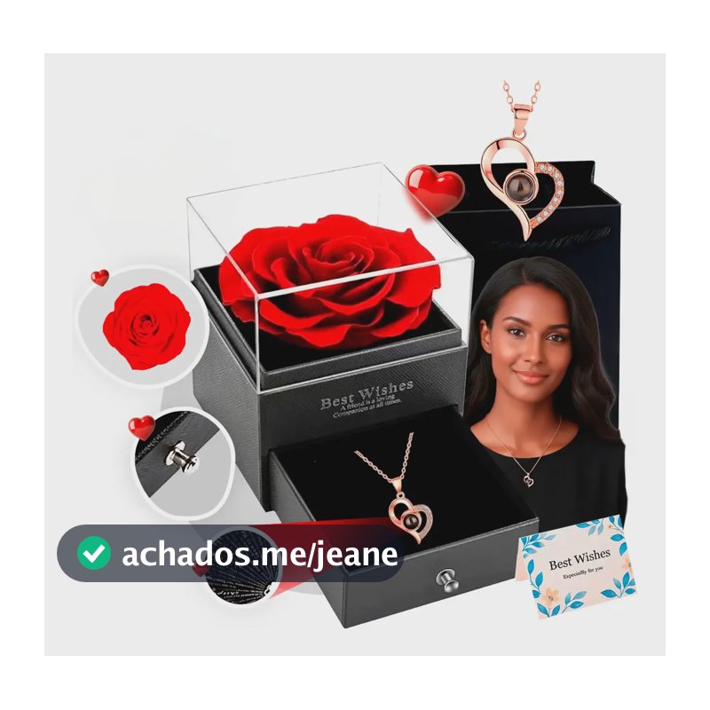Presente De Rosa Eterna Colar De Coração Esposa/namorada/mãe Rose