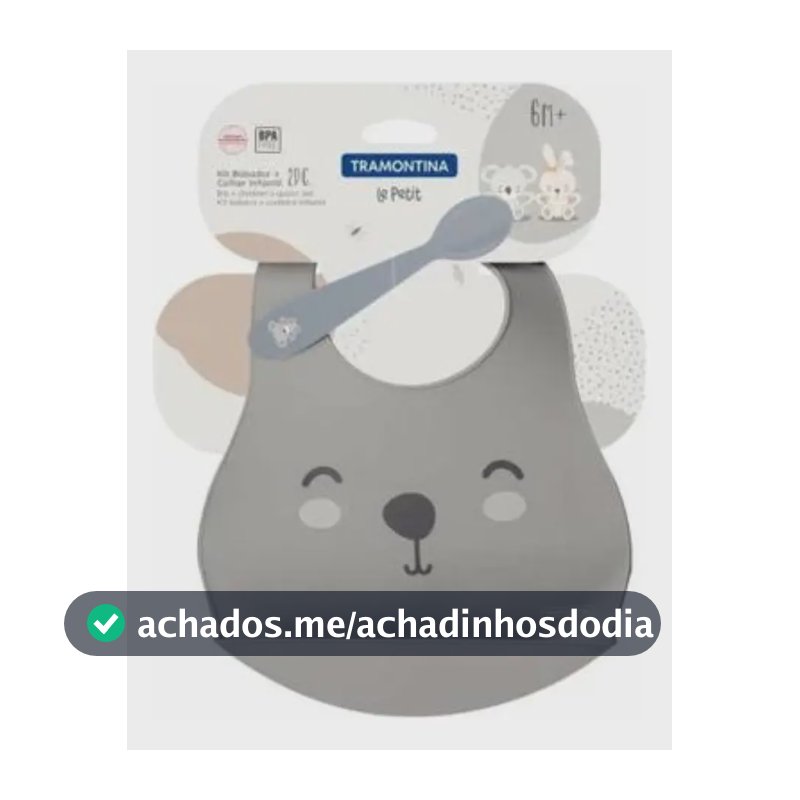 Kit de babador infantil cinza com cobertor