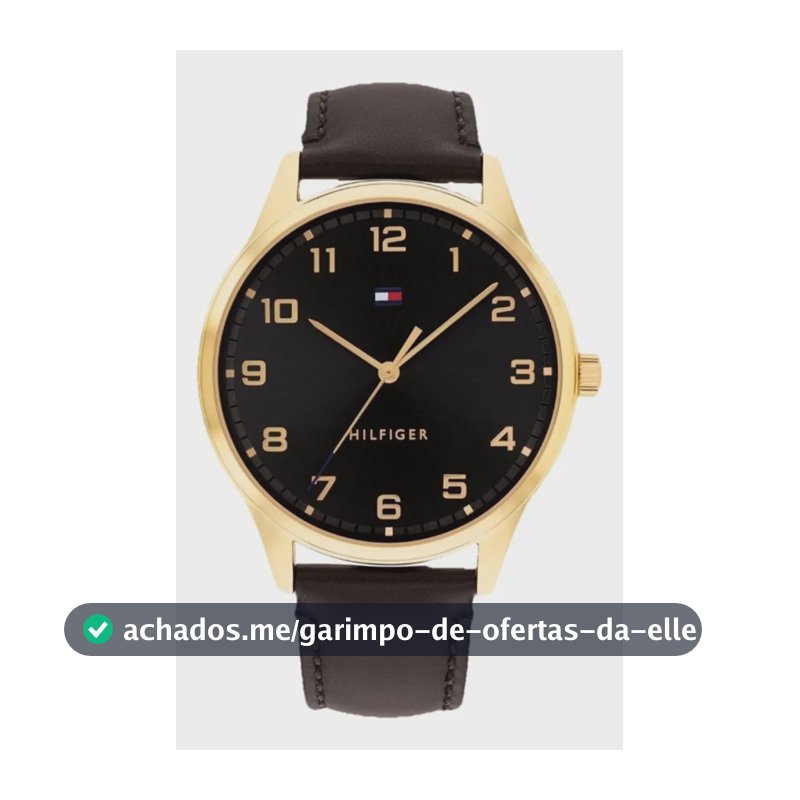 Relógio Tommy Hilfiger Th Essentials Masculino Em Couro Pret Preto