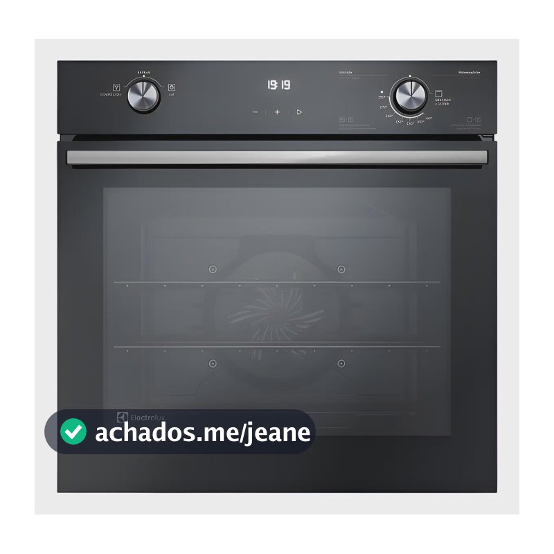 Forno de convecção a gás preto embutido Electrolux 80l Effic