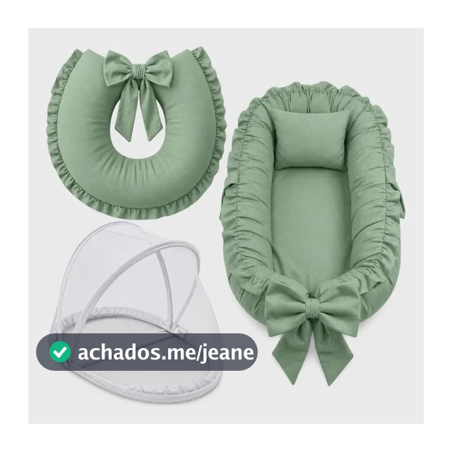 Ninho Redutor De Berço + Almofada Amamentação + Mosquiteiro
