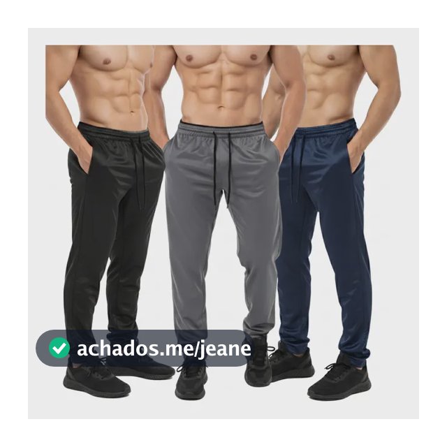 Kit 3 Calças Masculina Malha Forrada Academia Esportiva 075