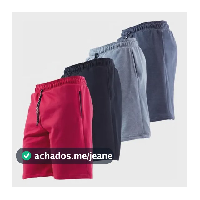Kit 4 Bermuda Masculina Short Moletom Leve Caminhada Atacado