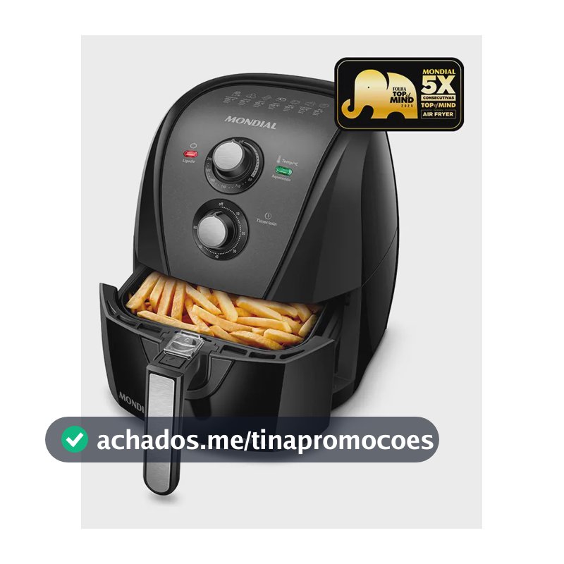 Fritadeira sem óleo air fryer 4L Mondial 1500W AFN-40-BFT