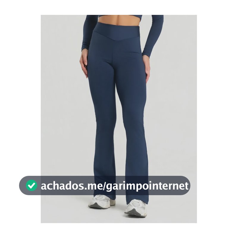 Calça Legging Fitness Feminino Flare Cintura Alta Balance Azul-marinho Balance M