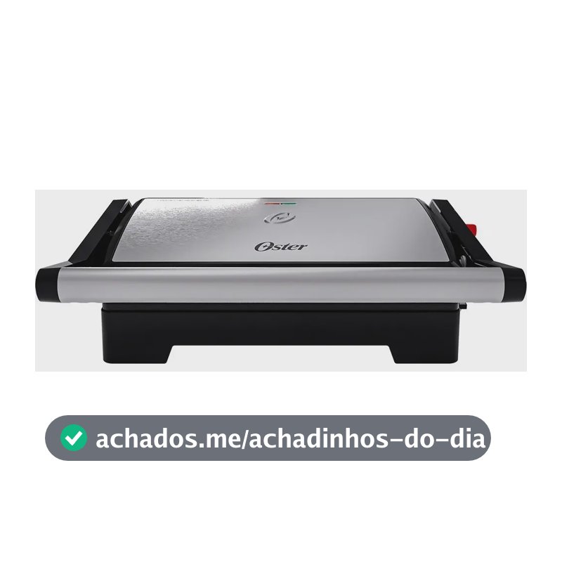 Mini Grill Elétrico de Inox Oster 2 Em 1 220V 1000W OGRL230