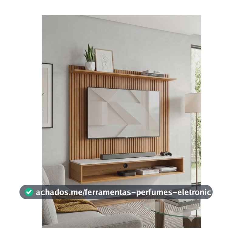 Painel Tv 50 Polegadas Siena Ripado Moderno Suspenso Off White/ripado