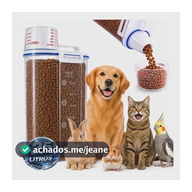 Porta Ração Pote Com Tampa Pet Gato Cachorro Dispenser Porta Racao Pote Container Porta Ração Dispenser Cor Transparente Capacidade 2,5 Litros Drop Shopy