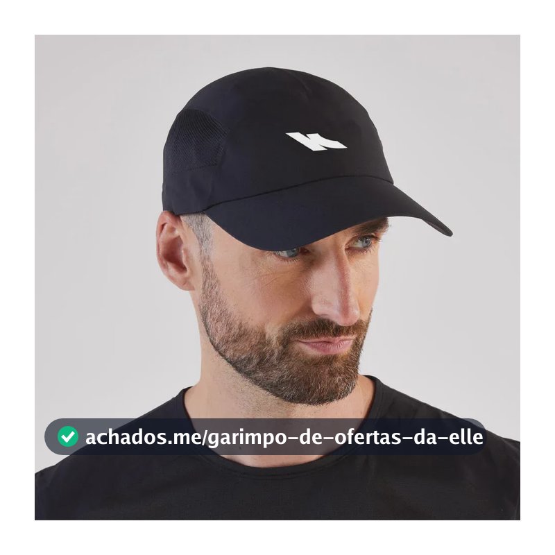 Boné Preto Kiprun V2 Unissex Corrida Liso Kiprun