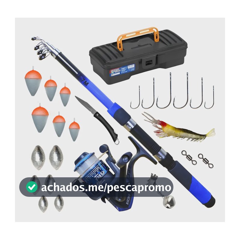Kit Pesca Completo Vara + Molinete E Acessórios