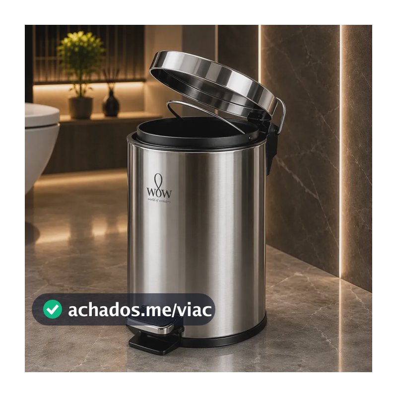 Lixeira Inox 5L Com Pedal Balde Removível Banheiro Cozinha Wow World Of Wonders