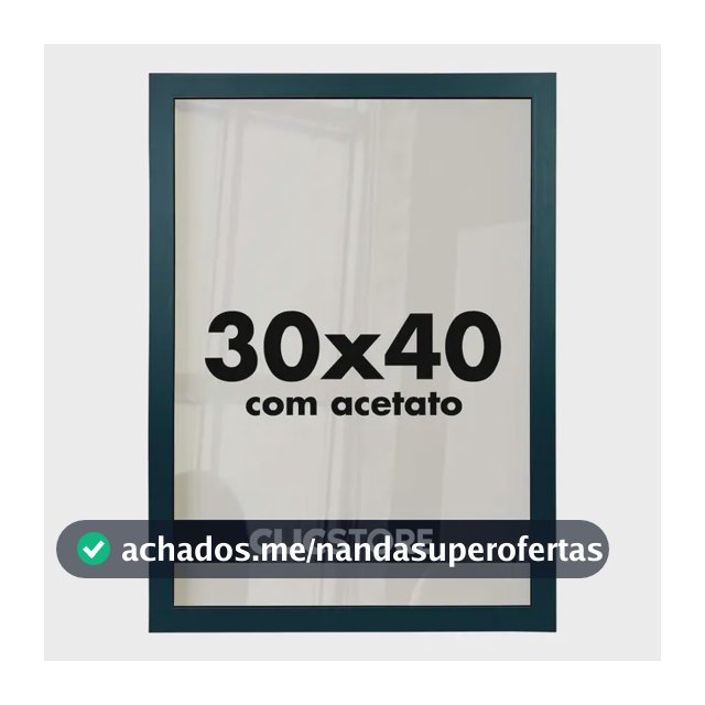 Moldura 30x40 Foto Quadro Acetato Poster Porta Certificado Cor Preto Liso